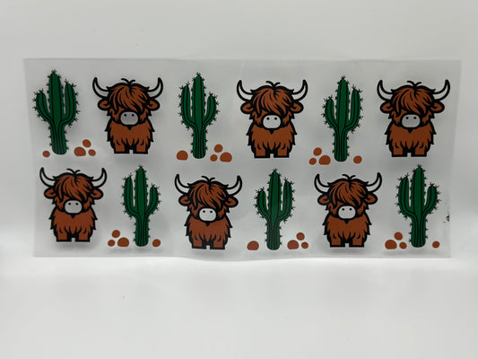 Highland Cow & Cactus