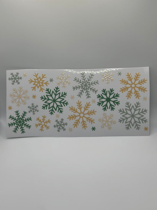 Green/Gold Snowflake Wrap