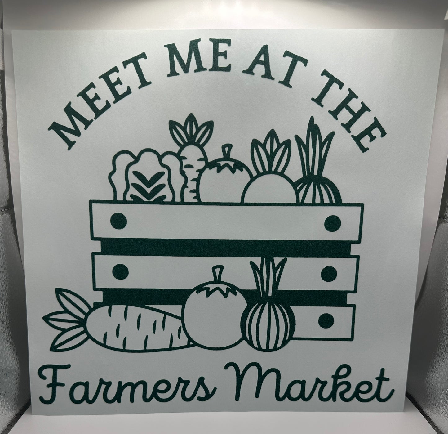 Farmers Market Screen Print Green Writing