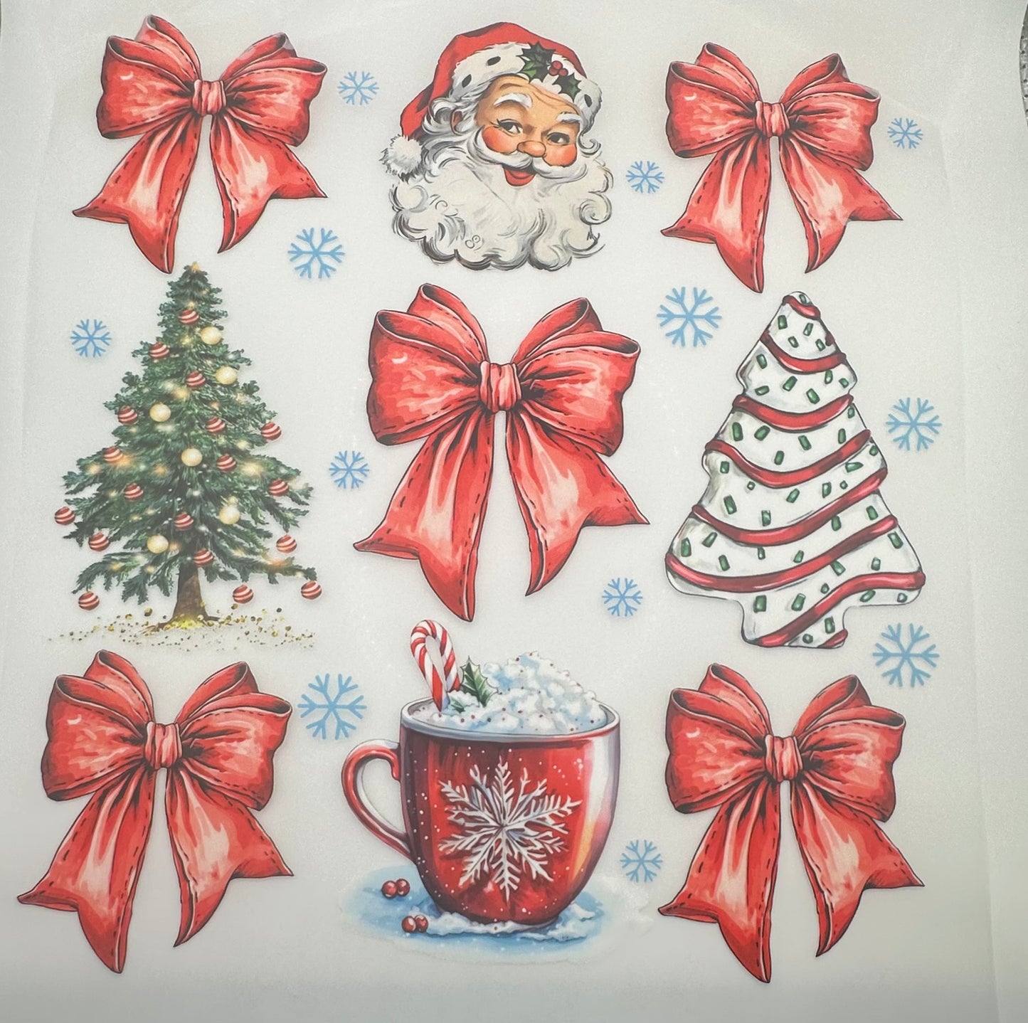 Christmas Red Bow Screen Print Full Color