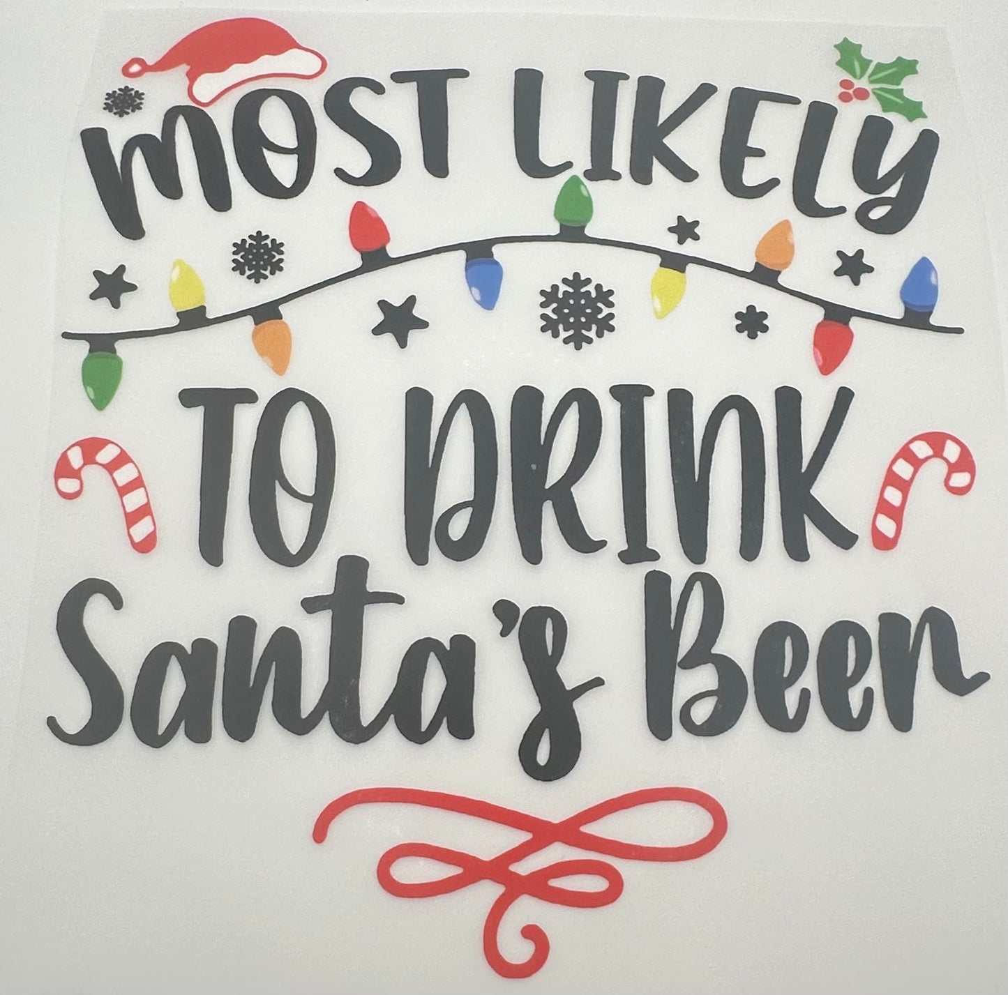 Drink Santa's Beer Screen Print Full Color