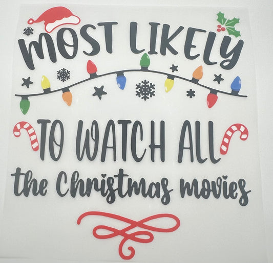 Watch All Christmas Movies Screen Print Full Color