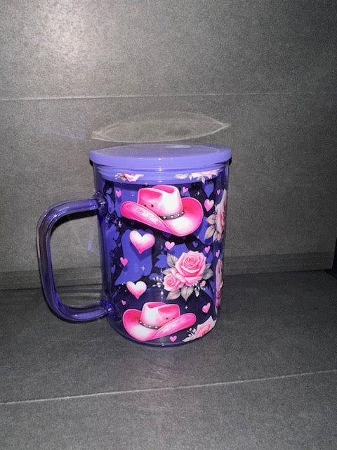 Cowgirl 150z Purple Glass Mug