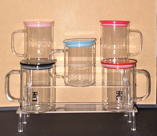 Clear 15OZ Mug with Colored lid